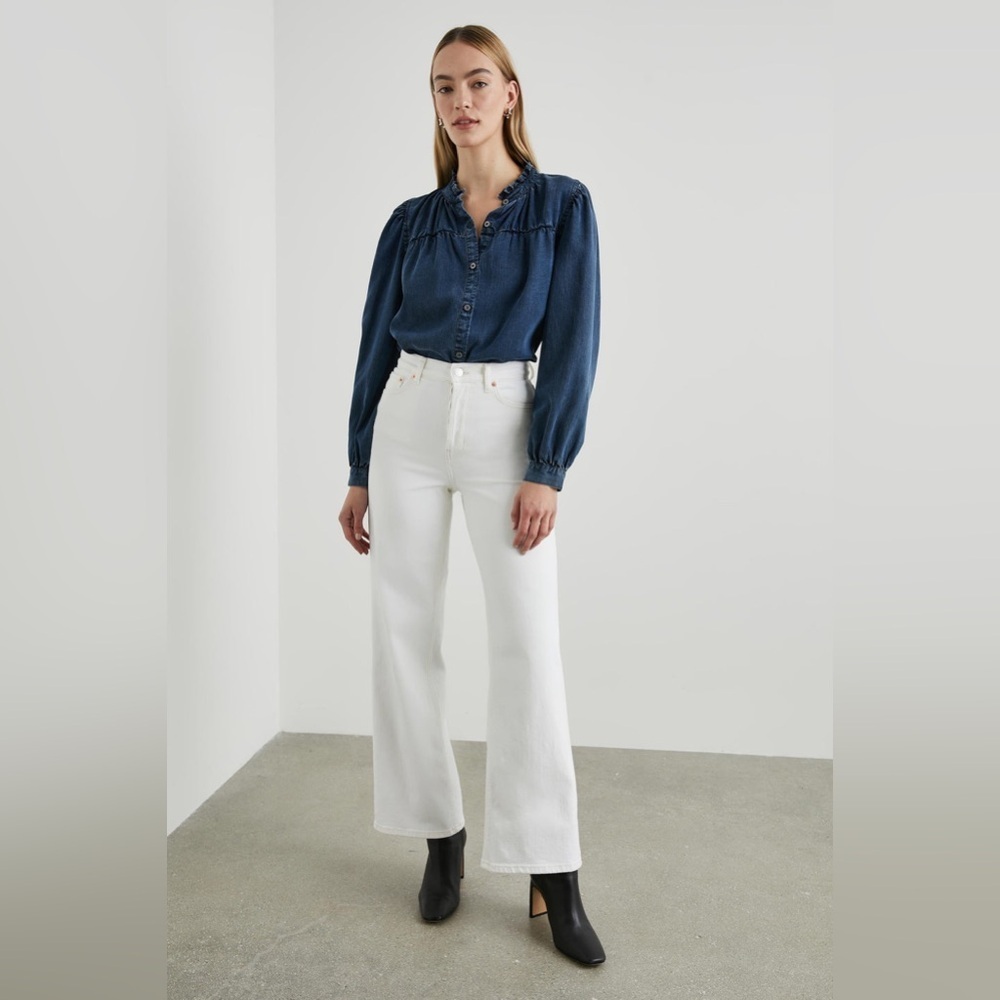 NWOT Rails Camille Top in Dark Vintage Wash Denim Size Small.
